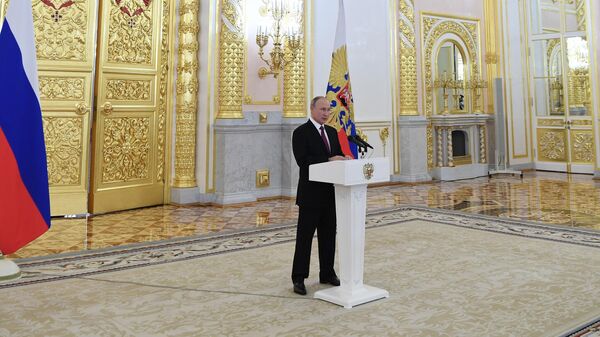 Президент РФ Владимир Путин на церемонии вручения верительных грамот послами иностранных государств