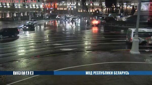 Кадры огненного ДТП в центре Минска