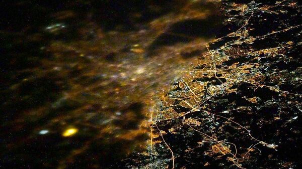 Вид на Москву с борта МКС 