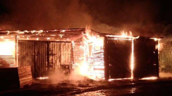 Пожар на пилораме в Иркутской области