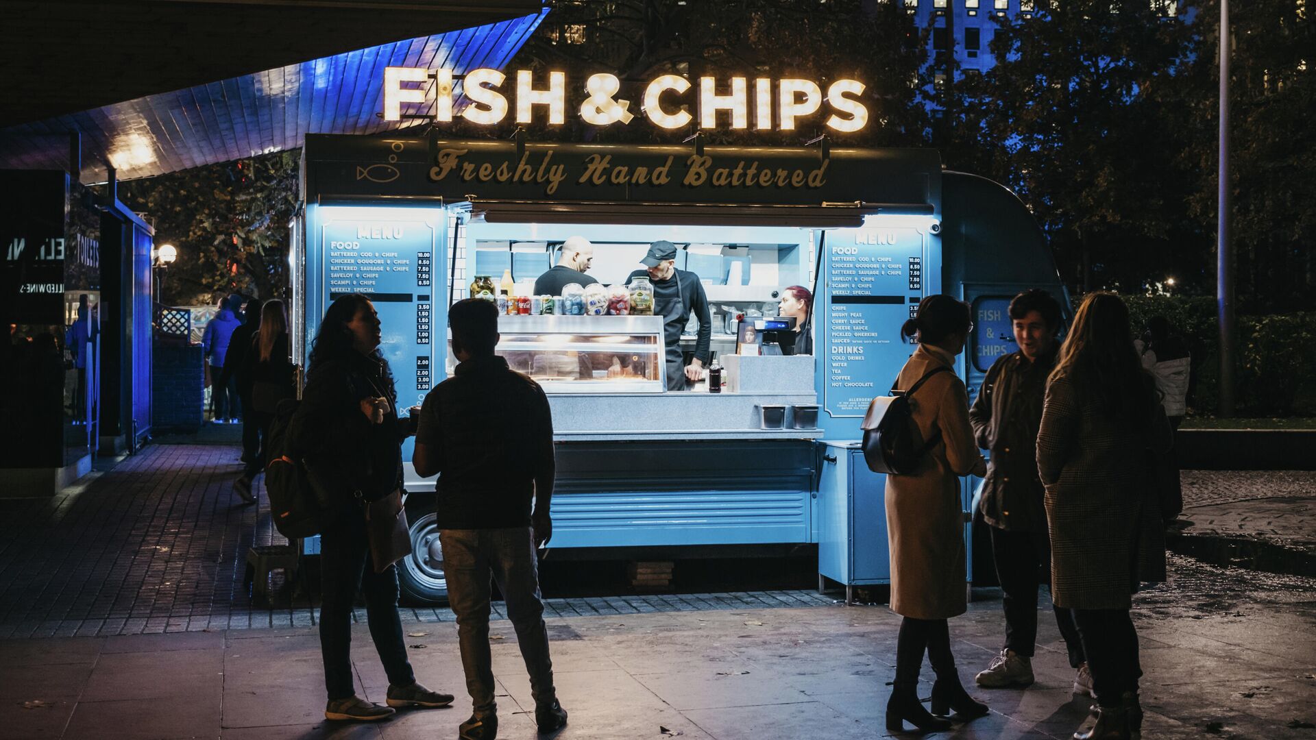 Киоск Fish and Chips в Лондоне  - РИА Новости, 1920, 21.03.2022