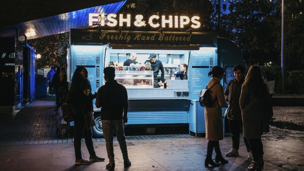 Киоск Fish and Chips в Лондоне 
