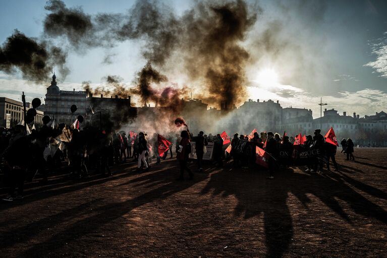 Акция протеста в Лионе