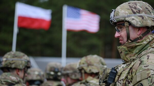 Церемония приветствия многонационального батальона НАТО под руководством США в польском Ожише. Архивное фото