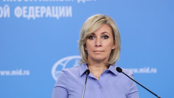 Официальный представитель Министерства иностранных дел РФ Мария Захарова во время брифинга