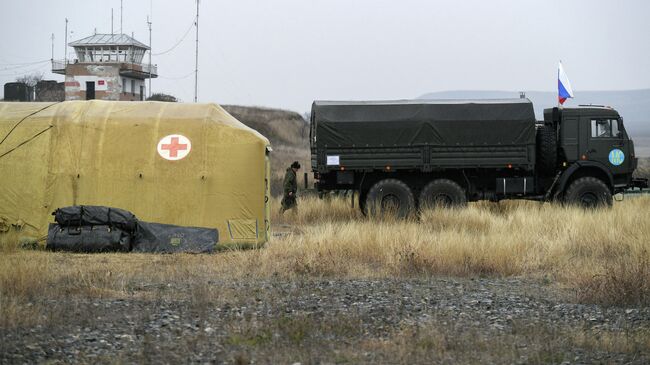 Развертывание российскими военными полевого госпиталя в Степанакерте