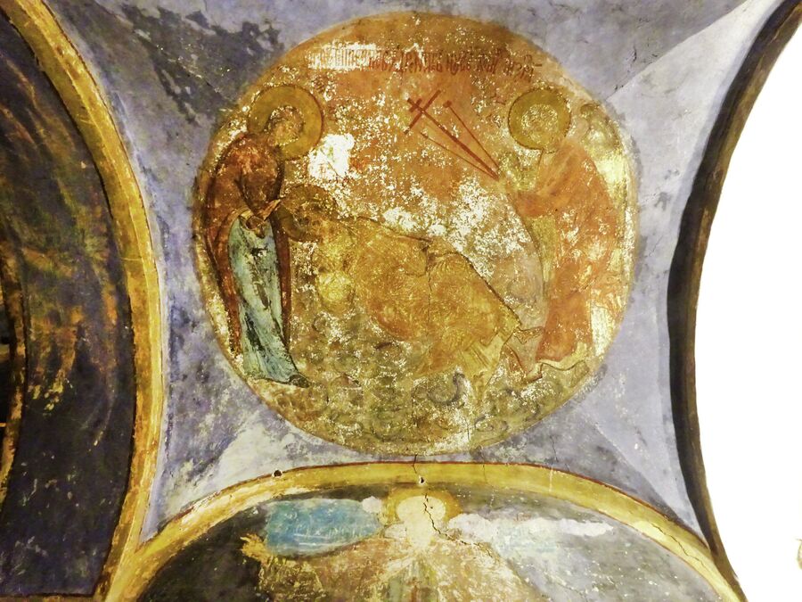 Фрески в колокольне в Свято-Пафнутьевом Боровском монастыре