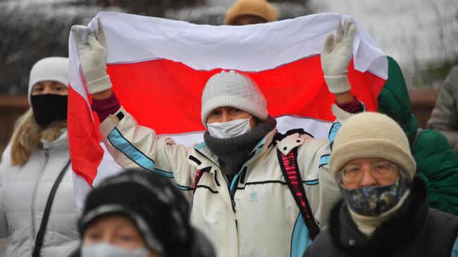 Участники акции протеста пенсионеров Марш мудрости в Минске