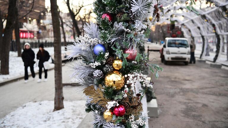 Новогодние украшения на Тверском бульваре в Москве