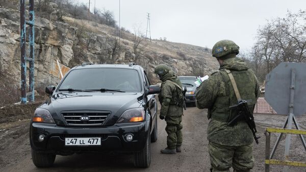 Блокпост российских миротворцев в Лачинском коридоре