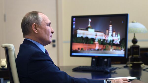 Президент РФ Владимир Путин проводит в режиме видеоконференции заседание Совета по развитию гражданского общества и правам человека