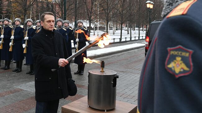 Сергей Нарышкин на церемонии переноса Вечного огня от Могилы Неизвестного Солдата