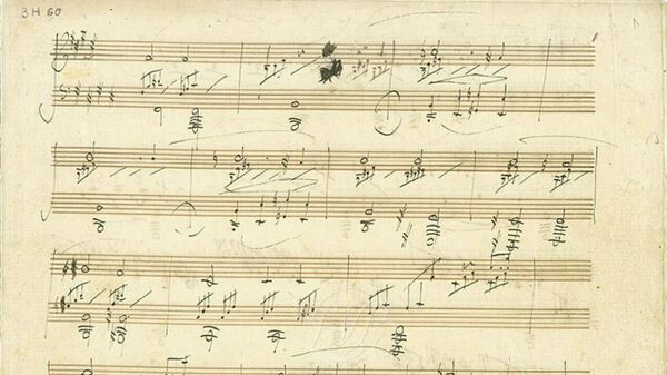 Ноты Лунной сонаты, написанные рукой композитора Людвига ван Бетховена 