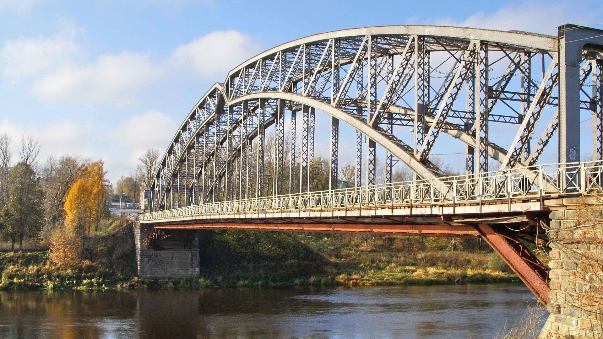 Пешеходный мост в Боровичи - РИА Новости, 1920, 16.12.2020