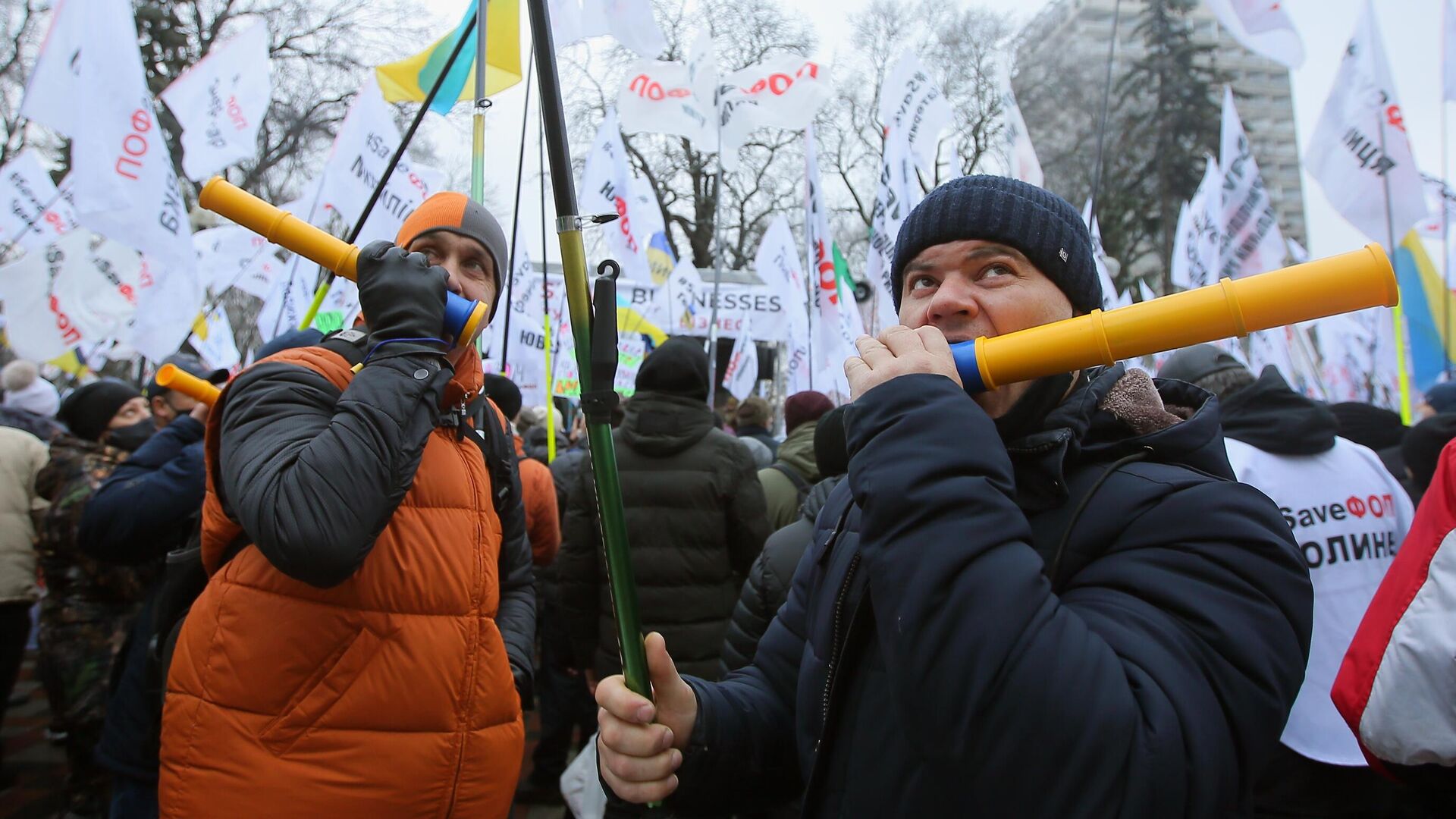 Акция против карантинных мер на Украине - РИА Новости, 1920, 24.12.2020