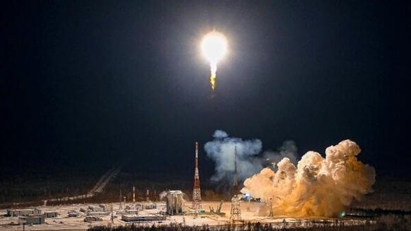 Пуск ракеты-носителя Союз-2.1б с космодрома Восточный