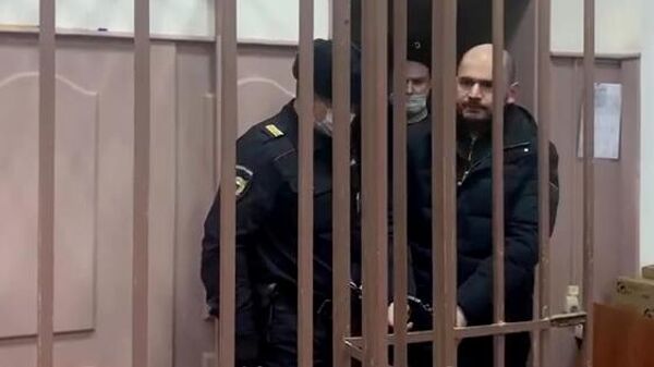 Экс-следователь Левон Агаджанян, обвиняемый по делу о перестрелке в башне Око в Басманном суде Москвы