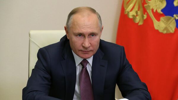 Президент России Владимир Путин проводит в режиме видеоконференции заседание попечительского совета МГУ