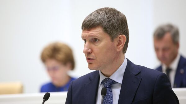 Министр экономического развития РФ Максим Решетников на заседании Совета Федерации РФ