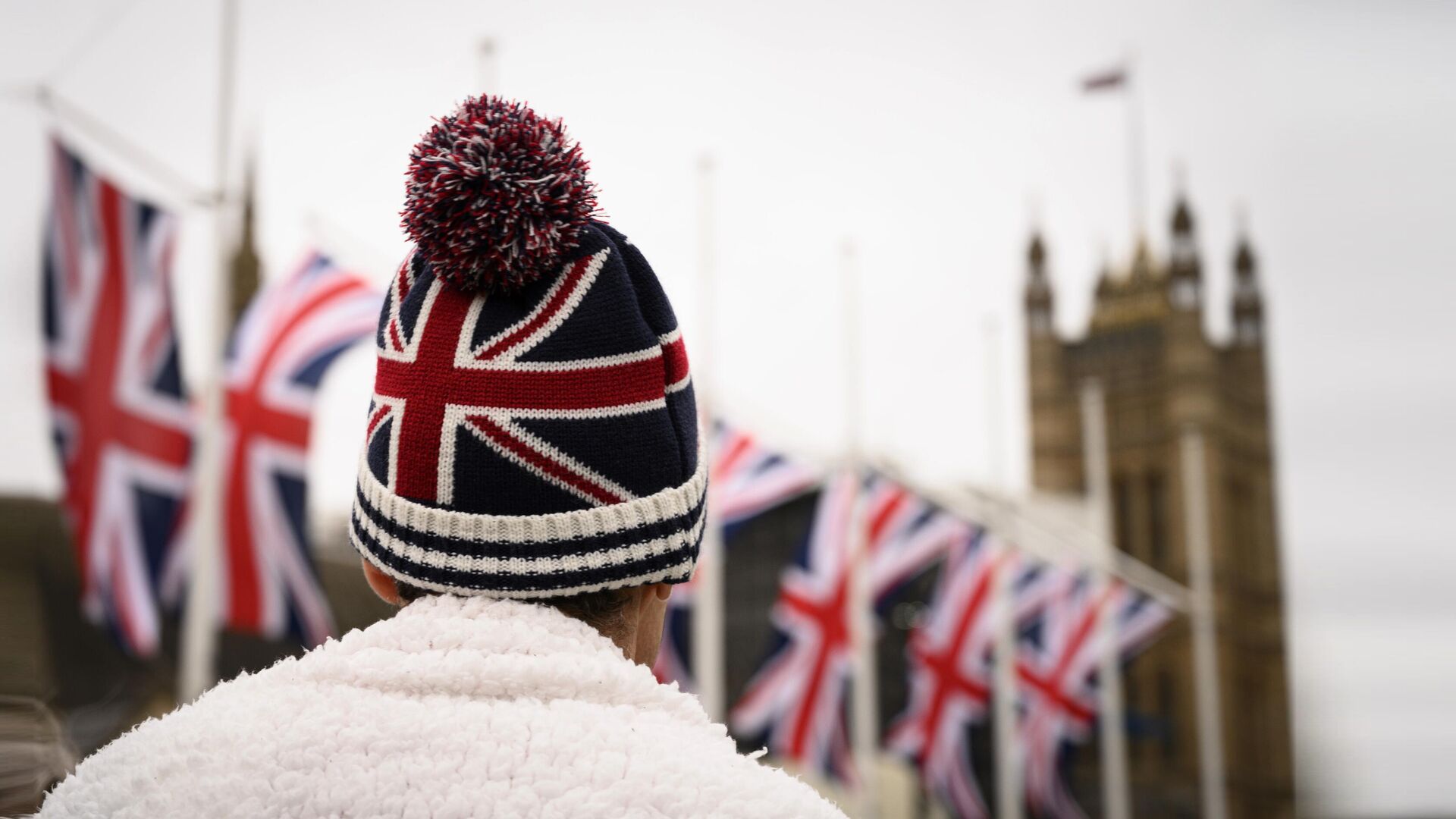 Сторонник Brexit на торжественных мероприятиях, посвященных выходу Великобритании из ЕС (Brexit Party) на площади Парламента в Лондоне - РИА Новости, 1920, 13.09.2020