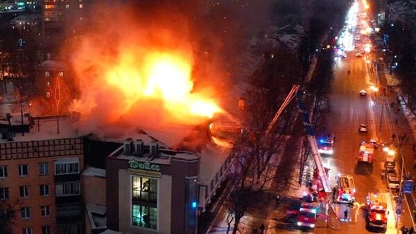 Пожар в ресторане на улице Кирова в Люберцах