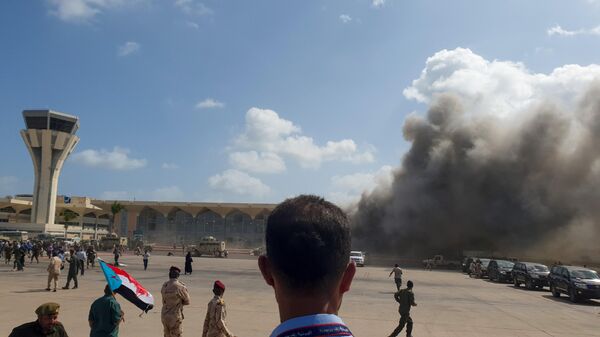 Взрыв в аэропорту города Аден, Йемен