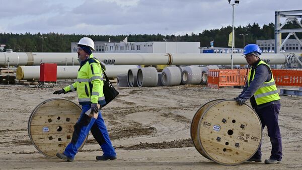 Строительство газопровода Nord Stream-2 в немецком Любмине