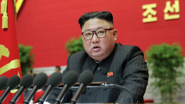 Лидер КНДР Ким Чен Ын на 8-ом Конгрессе Рабочей партии в Пхеньяне, Северная Корея