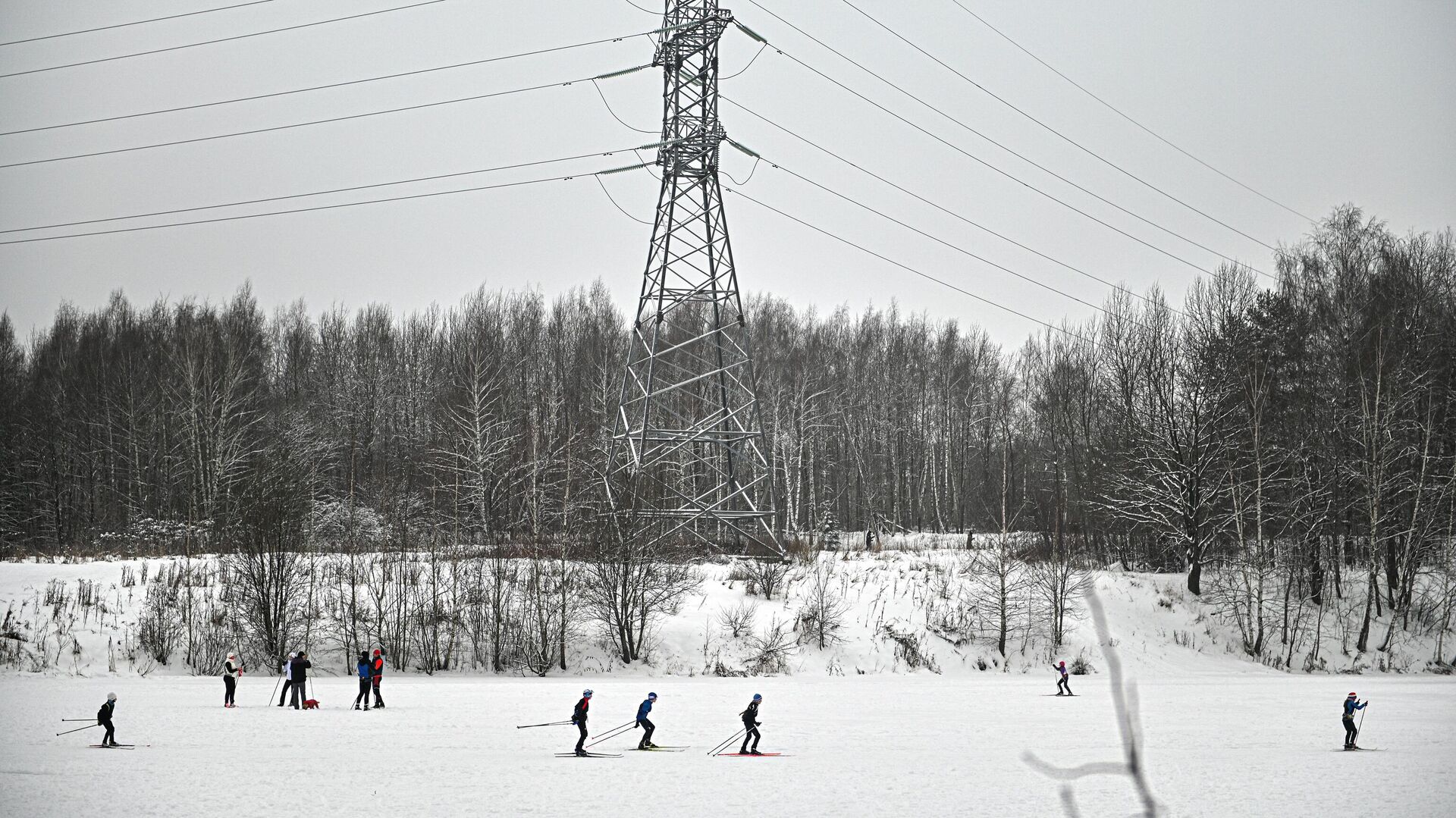 Люди катаются на лыжах в зоне отдыха Битца - РИА Новости, 1920, 10.01.2021