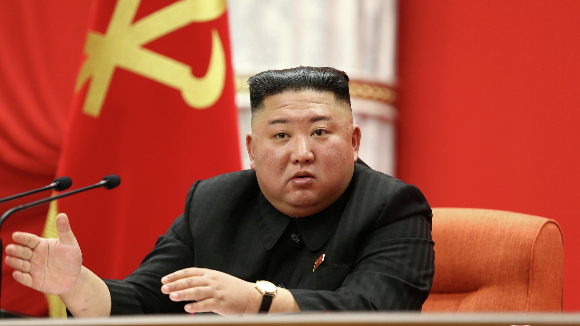 Лидер КНДР Ким Чен Ын на 8-ом Конгрессе Рабочей партии в Пхеньяне, Северная Корея - РИА Новости, 1920, 09.01.2021