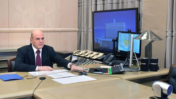 Председатель правительства РФ Михаил Мишустин проводит совещание с вице-премьерами РФ в режиме видеоконференции