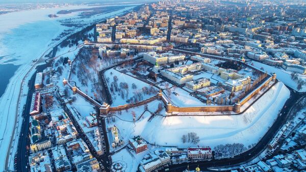 Вид на Нагорную часть и Кремль Нижнего Новгорода