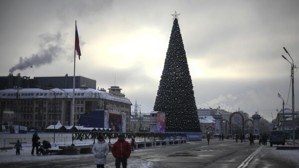 Новогодняя елка на площади Ленина в Туле