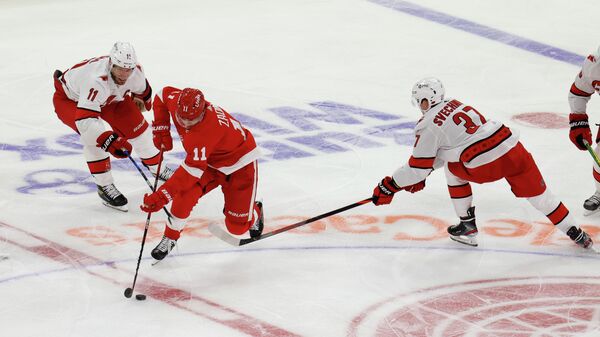 Матч НХЛ между командами Каролина Харрикейнз и Детройт Ред Уингз
