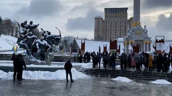 Протесты против роста коммунальных тарифов на киевском Майдане