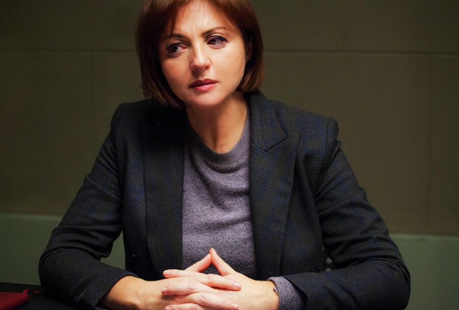 Актриса Анна Банщикова на съемках сериала Ищейка