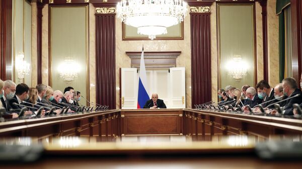 Председатель правительства РФ Михаил Мишустин проводит совещание с руководством аппарата правительства РФ
