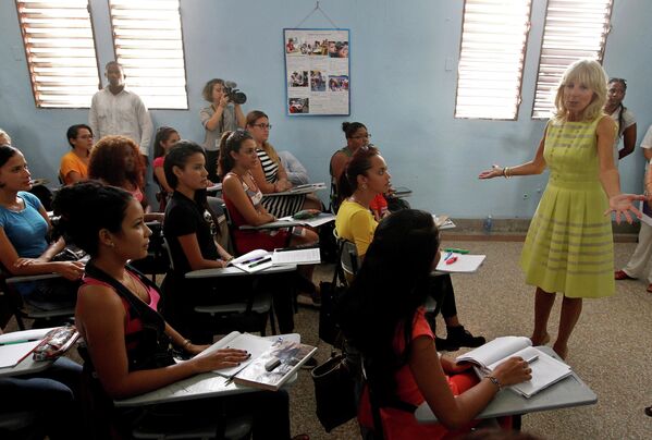 Джилл Байден в Университете Гавана на Кубе 