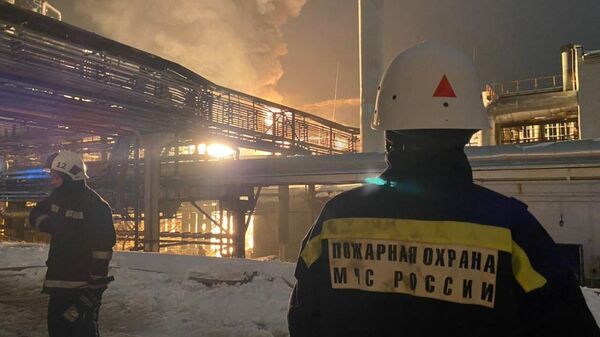 Пожар на территории завода Уфаоргсинтез