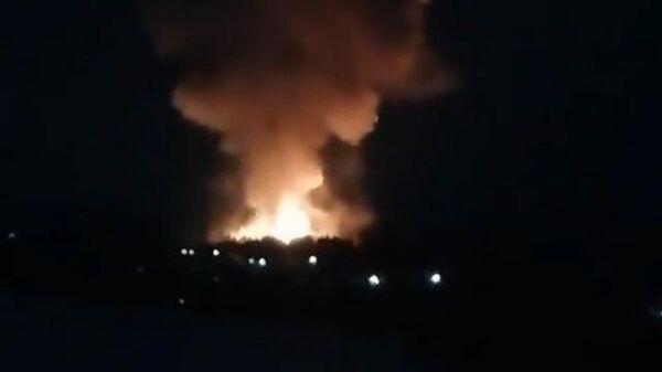 Пожар на пороховом заводе в Перми. Кадры очевидцев