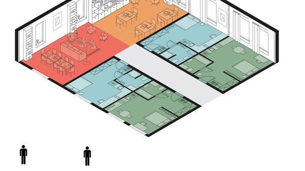 Модуль Комфорт+: 4 комнаты по 1 человеку