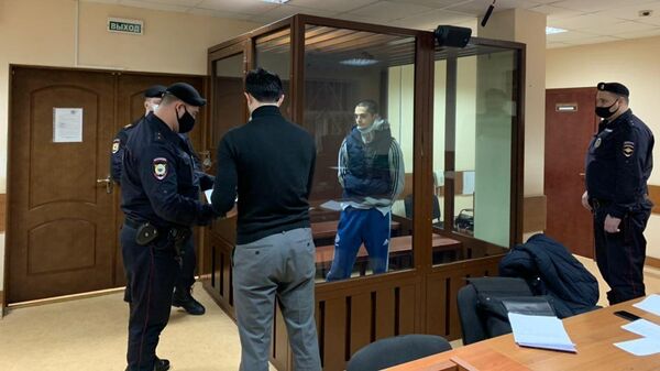 Сайд-Мухаммад Джумаев, задержанный за драку с сотрудниками ОМОН на несогласованной акции в Москве 23 января, на заседании Пресненского районного суда