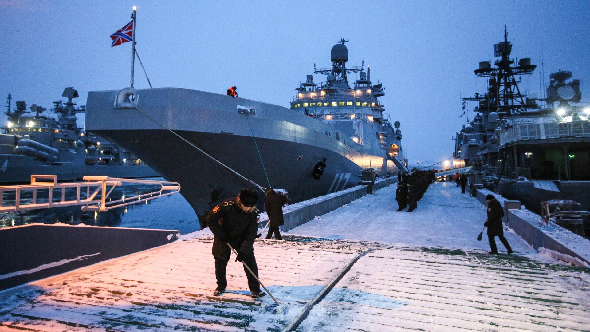 Большой десантный корабль Пётр Моргунов пришел в Североморск - РИА Новости, 1920, 30.01.2021