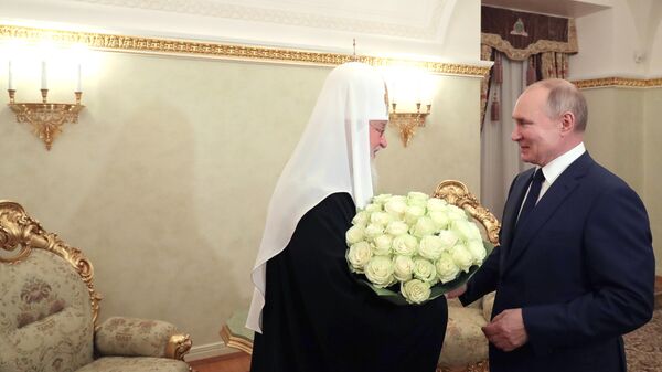 Президент РФ Владимир Путин и патриарх Московского и всея Руси Кирилл. Архивное фото