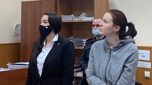 Пресс-секретарь Алексея Навального Кира Ярмыш, подозреваемая по делу о нарушении санитарно-эпидемиологических норм на несогласованной акции протеста 23 января в Москве