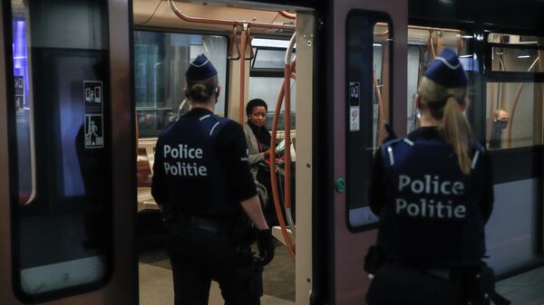 Полиция на одной из станций метро Брюсселя
