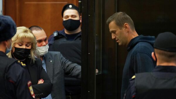 Алексей Навальный во время заседания Мосгорсуда