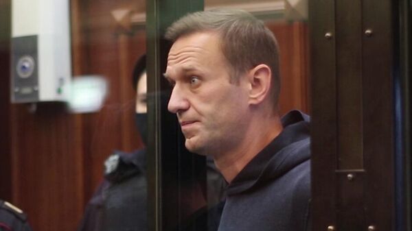 Алексей Навальный на заседании Московского городского суд. Кадр видео