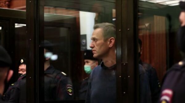 Оглашение приговора Алексею Навальному в Московском городском суде. Кадр видео