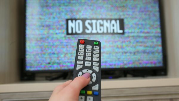 Экран телевизора с изображением эфирного шума